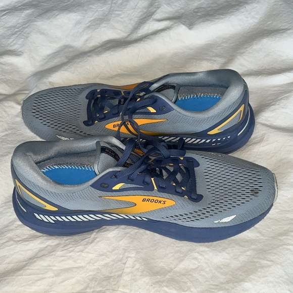 Brooks Adrenaline GTS 23 Grey Crown Blue Orange Running Shoe Men's Size 10 - Picture 7 of 7